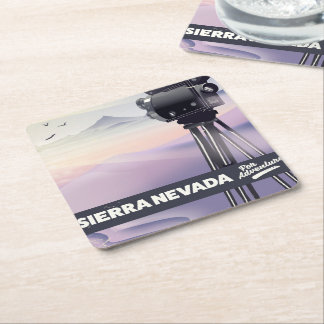 Posavasos Cuadrado De Papel Cartel de viaje a Sierra Nevada
