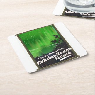 Posavasos Cuadrado De Papel Cartel de viaje de Kakslauttanen Finlandia
