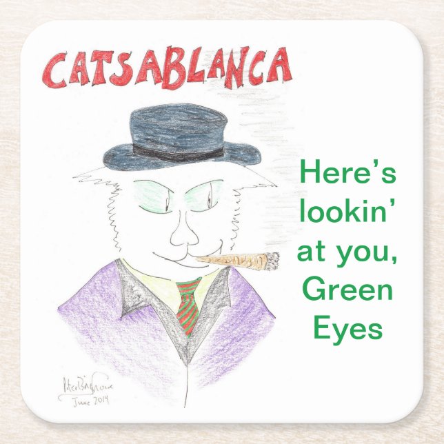 Posavasos Cuadrado De Papel Casablanca Beer Mat o cócteles (Anverso)