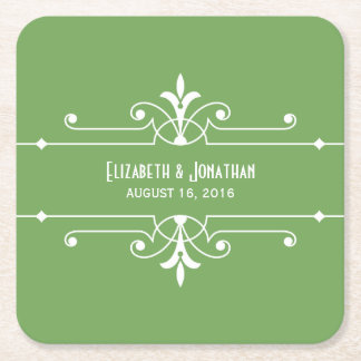 Posavasos Cuadrado De Papel Casas de papel ornamental verde