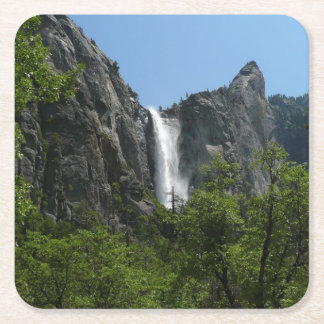 Posavasos Cuadrado De Papel Cascada Bridalveil en el Parque Nacional Yosemite