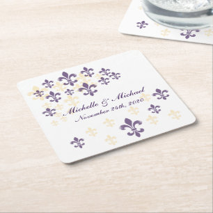 Posavasos Cuadrado De Papel Cascada de Fleur de Lis Cascade Casple Yellow