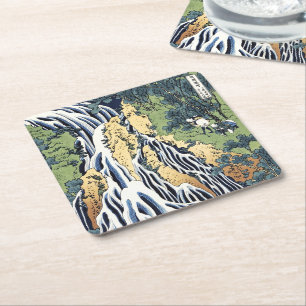 Posavasos Cuadrado De Papel Cascada de Kirifuri cerca de la montaña Kurokami H
