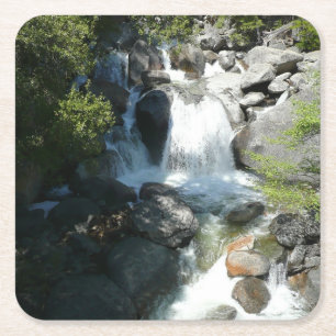 Posavasos Cuadrado De Papel Cascada en el Parque Nacional Yosemite