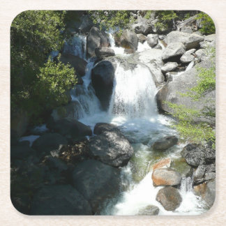 Posavasos Cuadrado De Papel Cascada en el Parque Nacional Yosemite