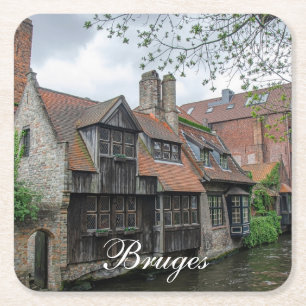 Posavasos Cuadrado De Papel Casco de Brujas en Bélgica