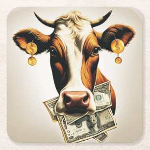 Posavasos Cuadrado De Papel Cash Cow