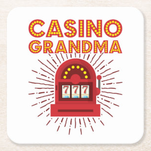 Posavasos Cuadrado De Papel Casino Grandma Slot Machine Gambling Abuela