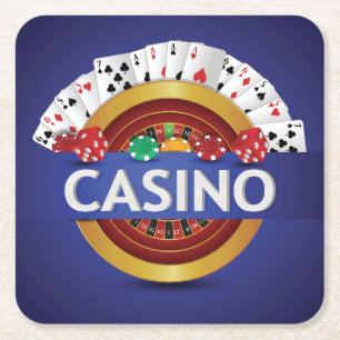 Posavasos Cuadrado De Papel Casino Muy Divertido