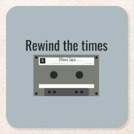 Posavasos Cuadrado De Papel Cassette, Mixed Tape