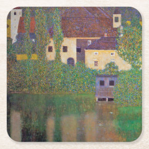 Posavasos Cuadrado De Papel Castillo del Agua, Gustav Klimt