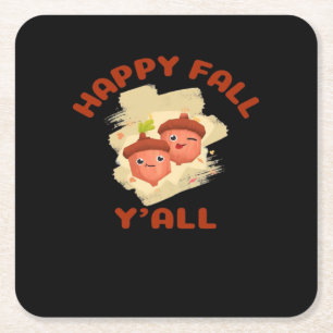 Posavasos Cuadrado De Papel Casual creativo de Happy Fall
