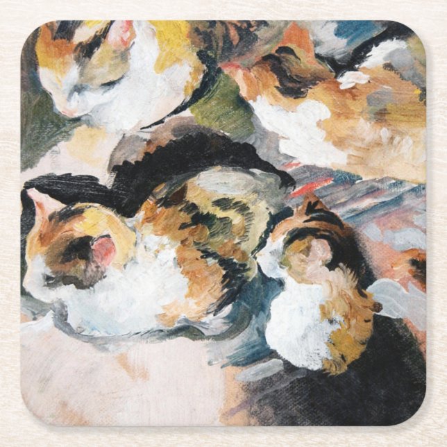Posavasos Cuadrado De Papel Cat. August Macke (Anverso)