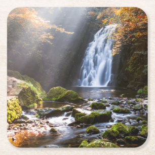 Posavasos Cuadrado De Papel Cataratas Gleno, Irlanda del Norte