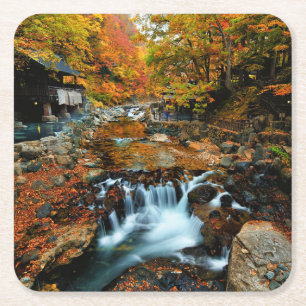 Posavasos Cuadrado De Papel Cataratas   Takaragawa Onsen Osenkaku, Japón