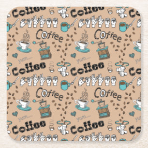 Posavasos Cuadrado De Papel Catastro de café ASL