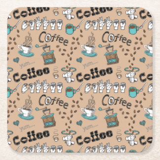 Posavasos Cuadrado De Papel Catastro de café ASL