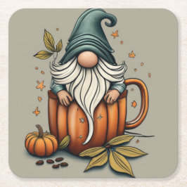 Posavasos Cuadrado De Papel catastro de otoño