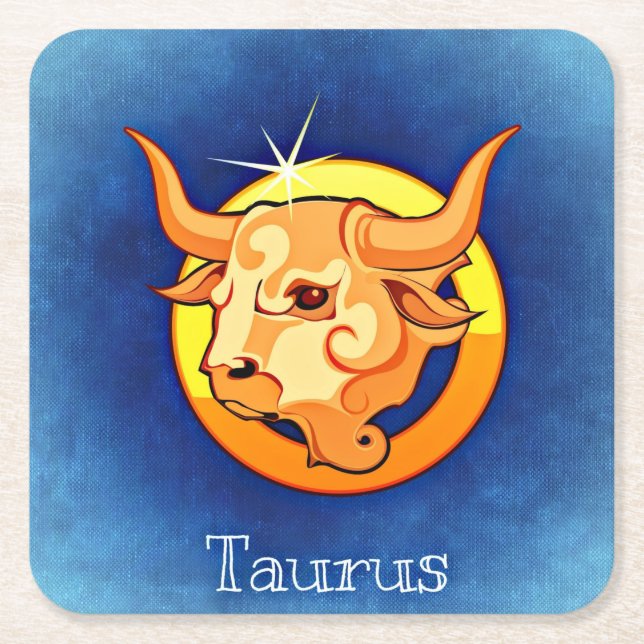 Posavasos Cuadrado De Papel catastro de taurus zodiac (Anverso)