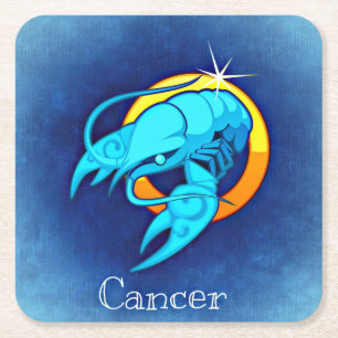 Posavasos Cuadrado De Papel catastro de zodiaco canceroso