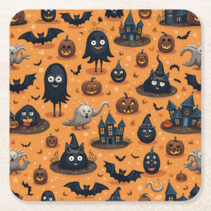 Posavasos Cuadrado De Papel catastro para halloween