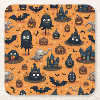 Posavasos Cuadrado De Papel catastro para halloween