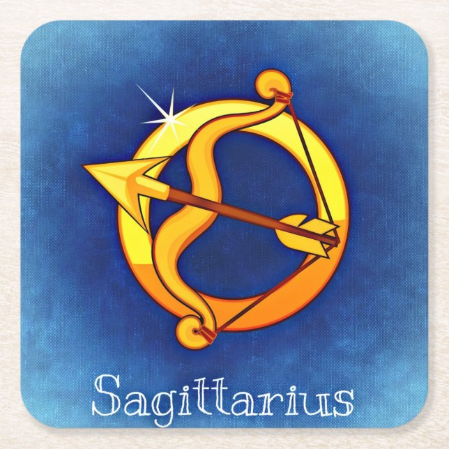 Posavasos Cuadrado De Papel catastro sagittarius zodiac (Anverso)