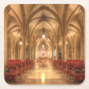 Posavasos Cuadrado De Papel Catedral Nacional de Washington Capilla de Belén