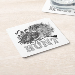 Posavasos Cuadrado De Papel Cazador (Caza con SGP)