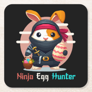 Posavasos Cuadrado De Papel Cazador de huevos ninja
