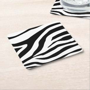 Posavasos Cuadrado De Papel Cebra, estampado de zebra, modelo de la cebra,