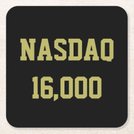 Posavasos Cuadrado De Papel Celebración de la Bolsa de Valores NASDAQ 16000