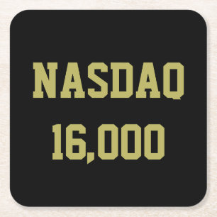 Posavasos Cuadrado De Papel Celebración de la Bolsa de Valores NASDAQ 16000