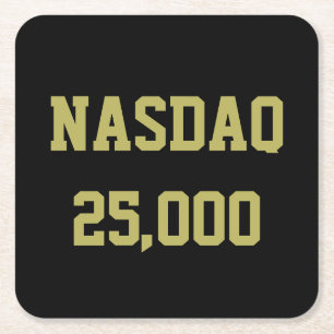 Posavasos Cuadrado De Papel Celebración de la bolsa de valores NASDAQ 25000