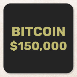 Posavasos Cuadrado De Papel Celebración del Bitcoin 150000