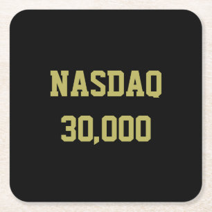 Posavasos Cuadrado De Papel Celebración del NASDAQ 30000 en el mercado de valo