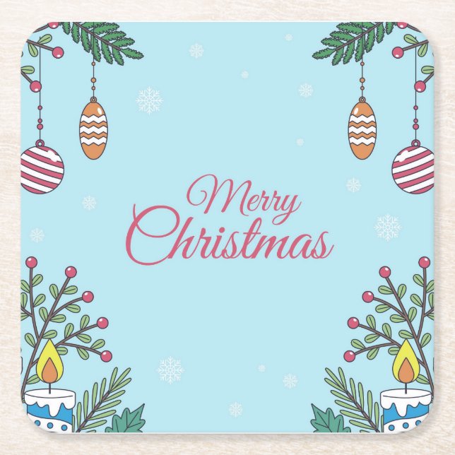 Posavasos Cuadrado De Papel Celebrar con nosotros (Anverso)