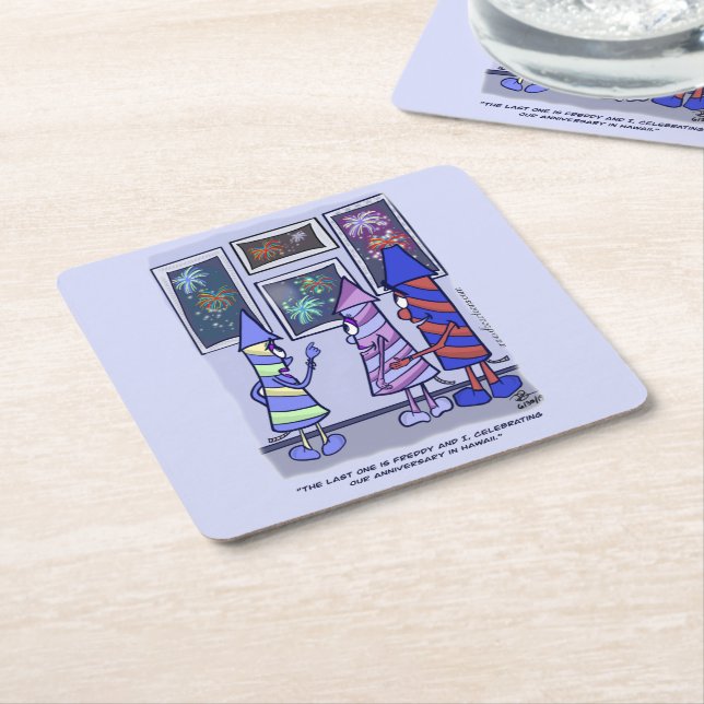 Posavasos Cuadrado De Papel Celebremos la montaña rusa del papel (En perspectiva)