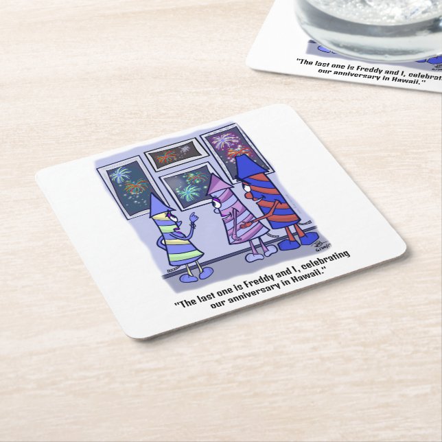 Posavasos Cuadrado De Papel Celebremos las tiras plásticas blancas (En perspectiva)