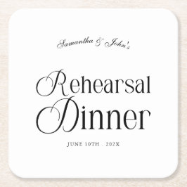 Posavasos Cuadrado De Papel Cena de ensayo Moderno Chic