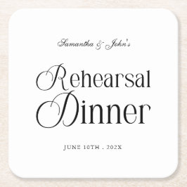 Posavasos Cuadrado De Papel Cena de Ensayo Moderno y Elegante