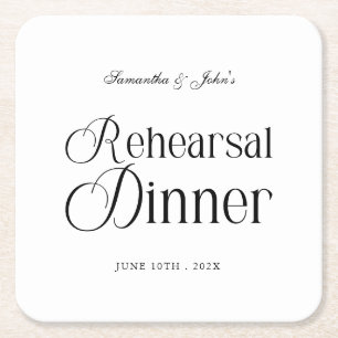 Posavasos Cuadrado De Papel Cena de Ensayo Moderno y Elegante