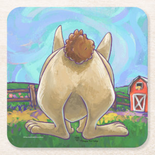 Posavasos Cuadrado De Papel Centro de Fiesta de Conejo