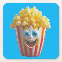 Posavasos Cuadrado De Papel Ceramic Popcorn Face Coaster