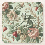 Posavasos Cuadrado De Papel Cerezos de fresa - Barroco gótico<br><div class="desc">La tentación madura en la vid. Cerezos Sins lures con flores exuberantes,  fruta madura y un demonio encurtido de un sueño de fiebre pastoral. Pétalos y bayas de color verde pálido demasiado dulces para ser inocentes. Una decadente cosecha de malicia y encanto.</div>