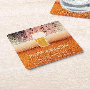 Posavasos Cuadrado De Papel Cervecería   Pub House   Cerveza Mug