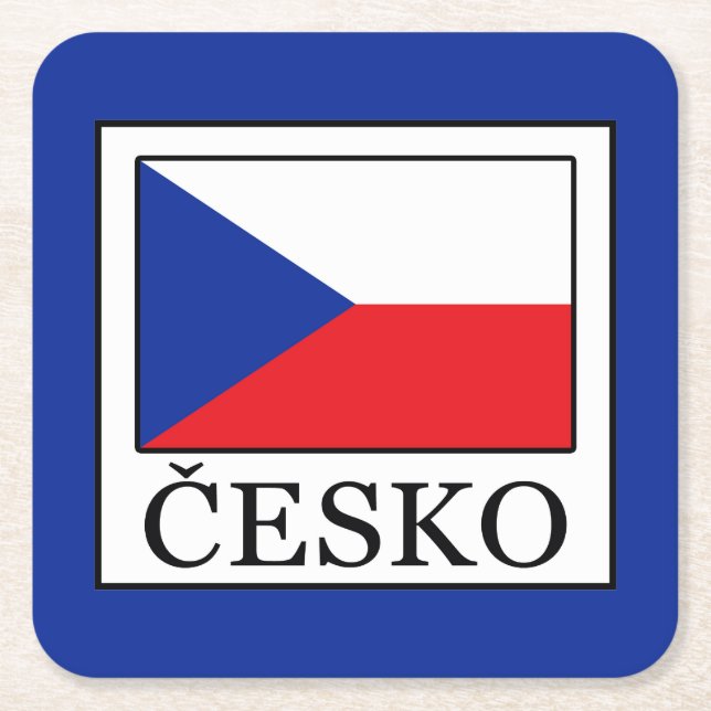 Posavasos Cuadrado De Papel Česko (Anverso)