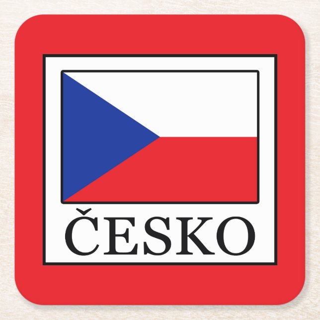 Posavasos Cuadrado De Papel Česko (Anverso)