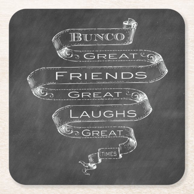 Posavasos Cuadrado De Papel Chalk Bunco Coasters (Anverso)