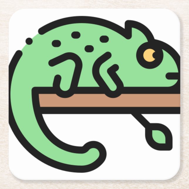 Posavasos Cuadrado De Papel Chameleon (Anverso)